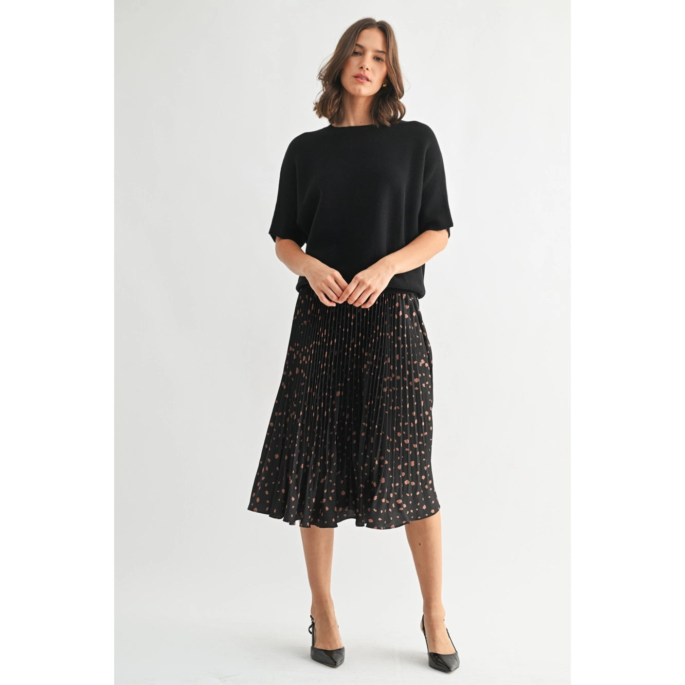 Fun2Fun Polka Dot Pleated Skirt
