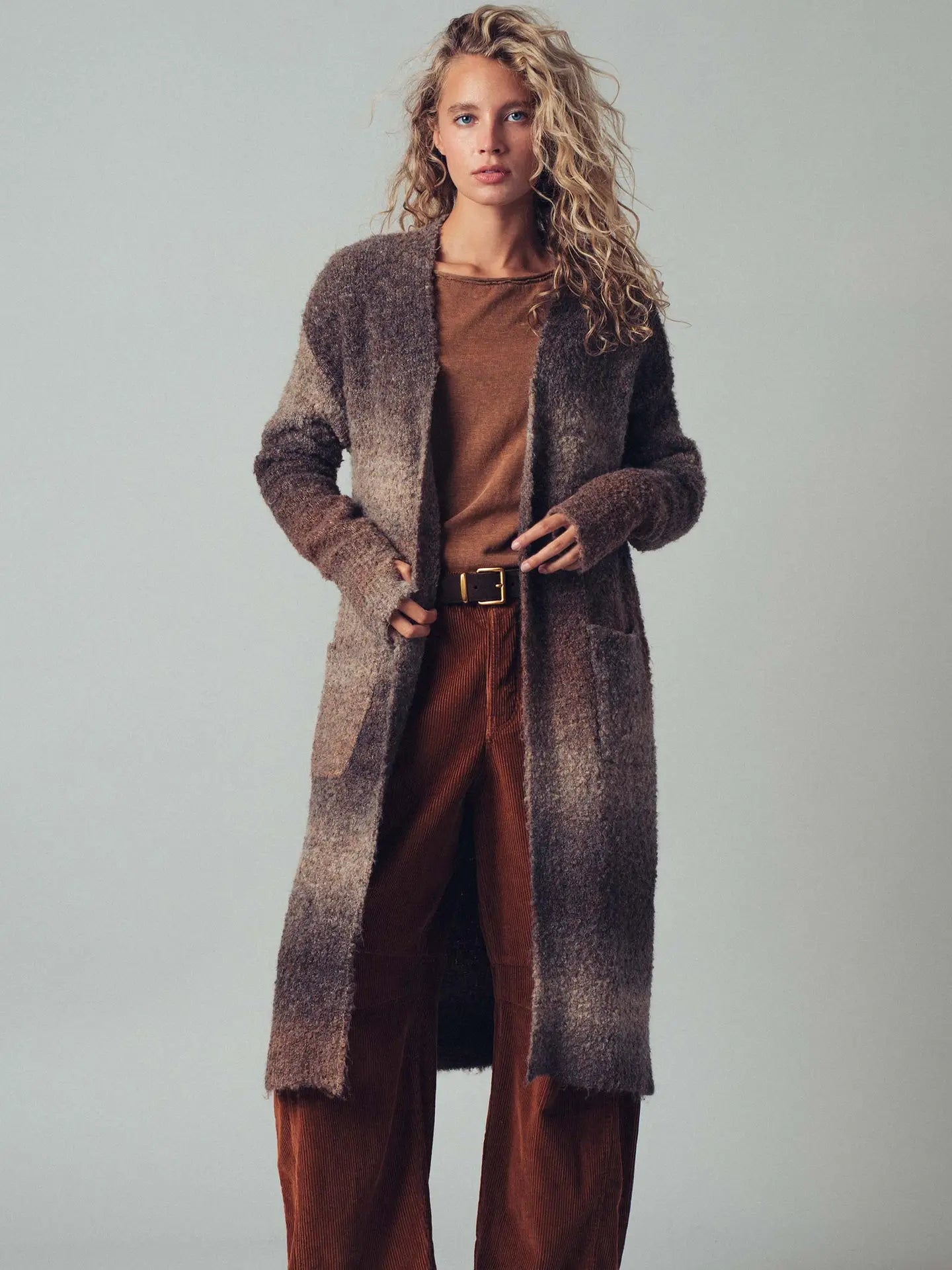 Urban Daizy Brushed Ombre Knit Open Front Cardigan