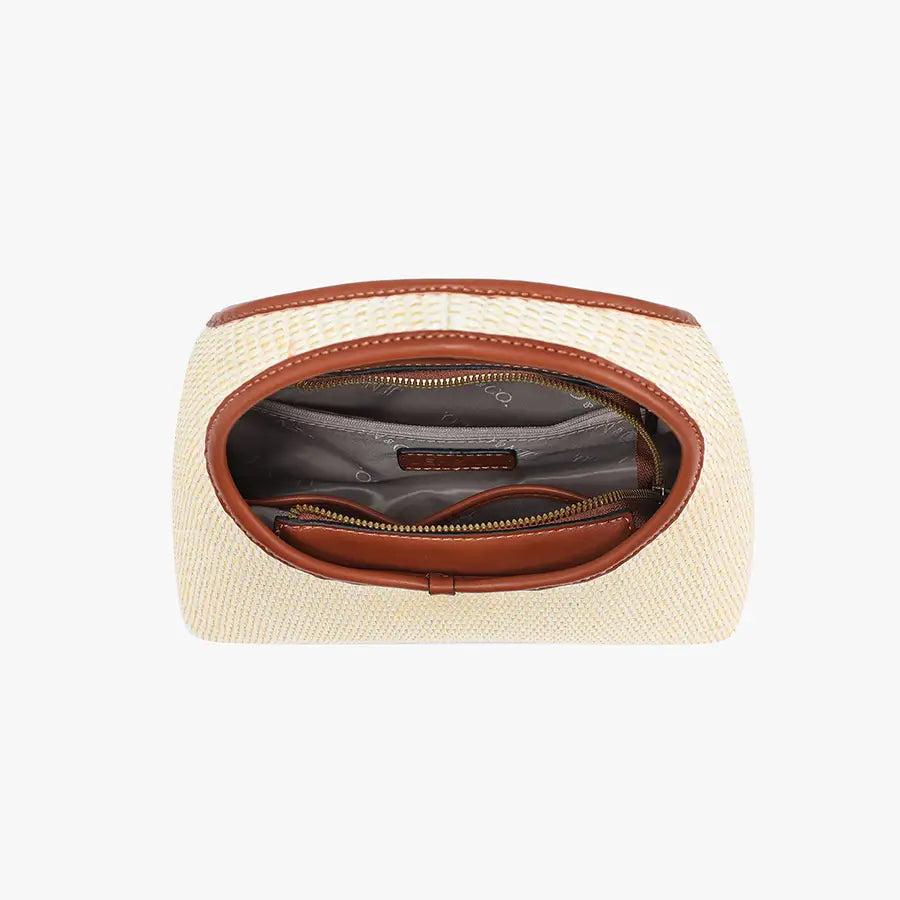 Catalina Rounded Straw Satchel