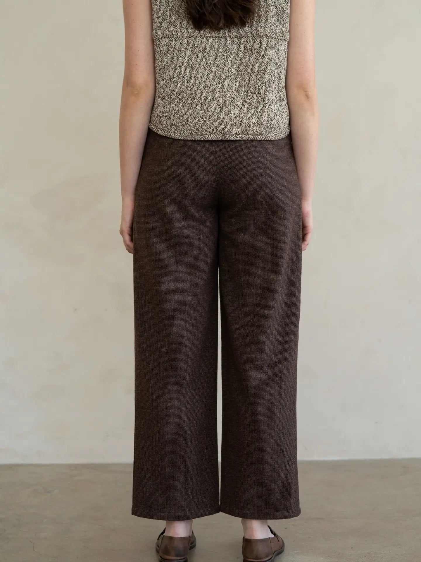 Elle Grey Wide Leg Textured Tailored Trousers