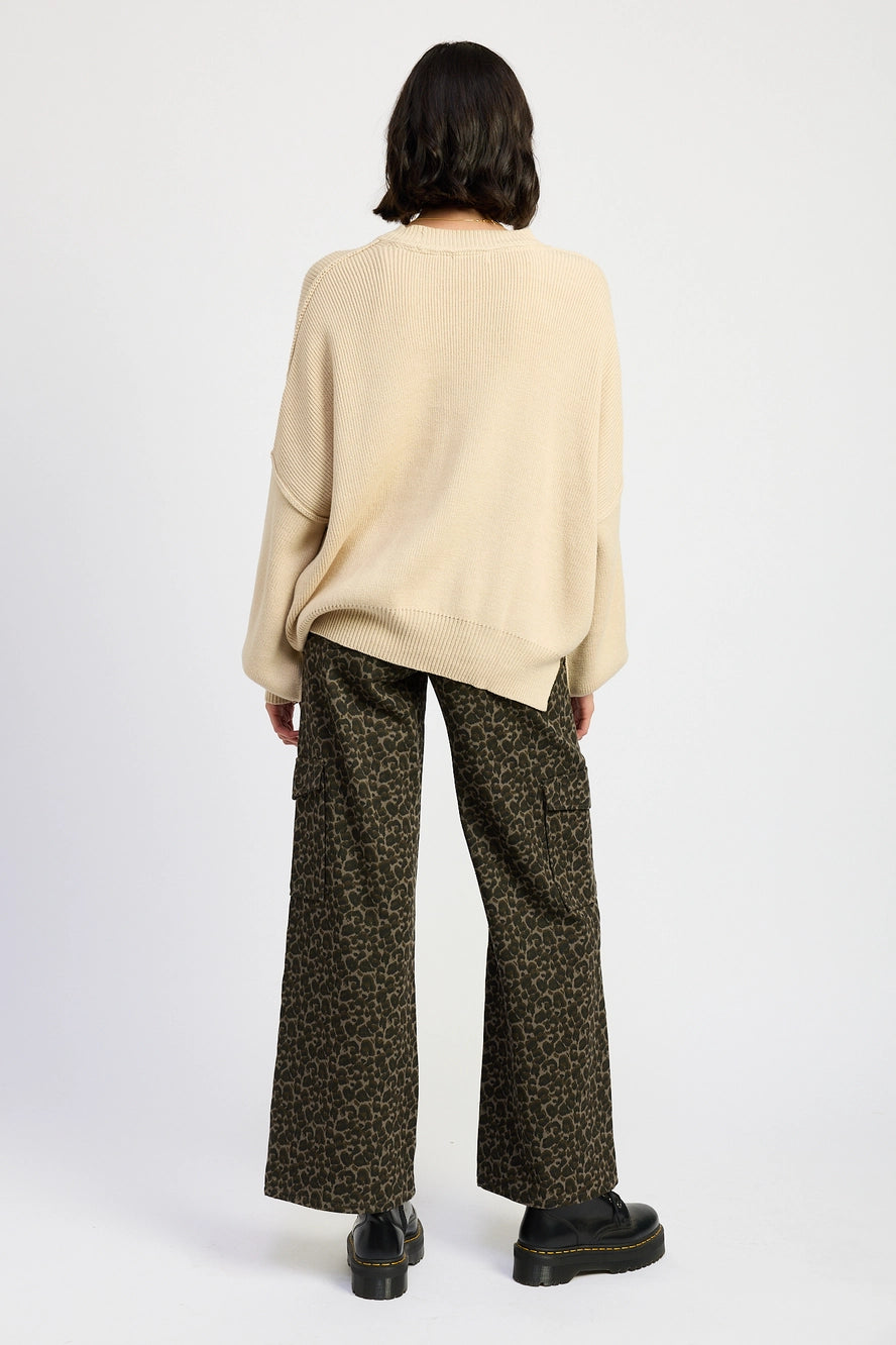 Emory Park Over Fitted Long Sleeve Sweater Top