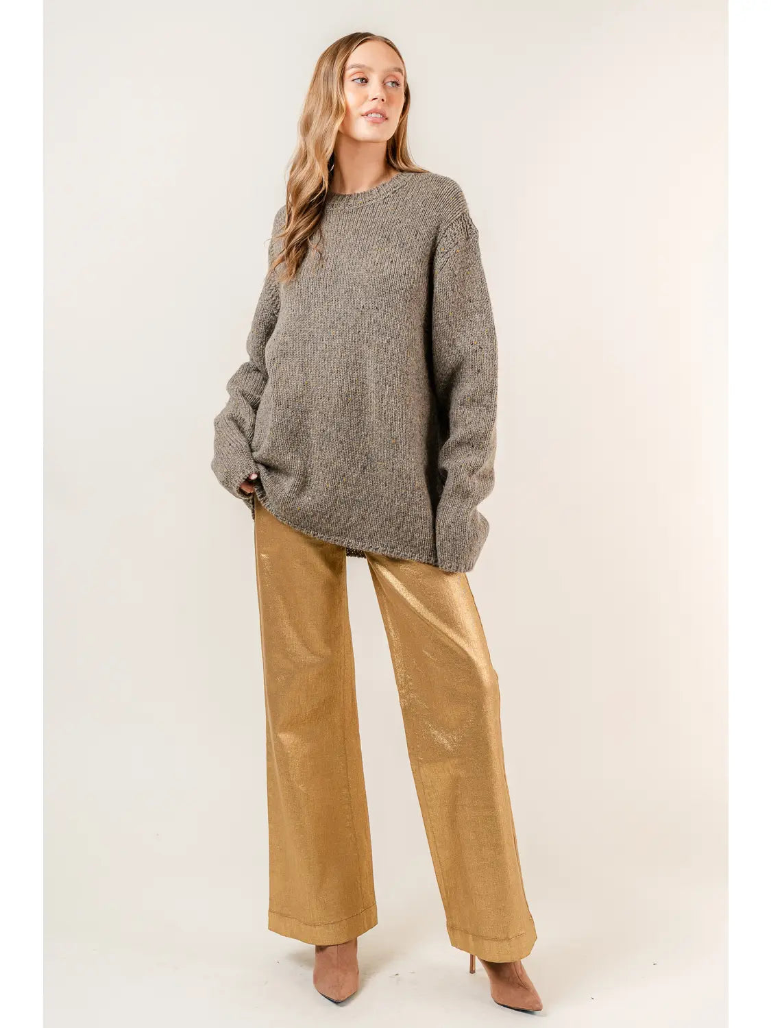 FORE Oversized Round Neck Drop Shoulder Sweater