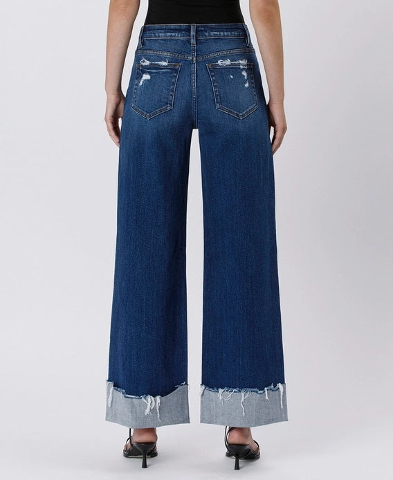 Vervet High Rise Cuffed Baggy Wide Jeans