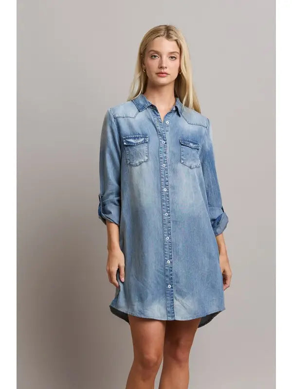 Able Denim Shirt Dress