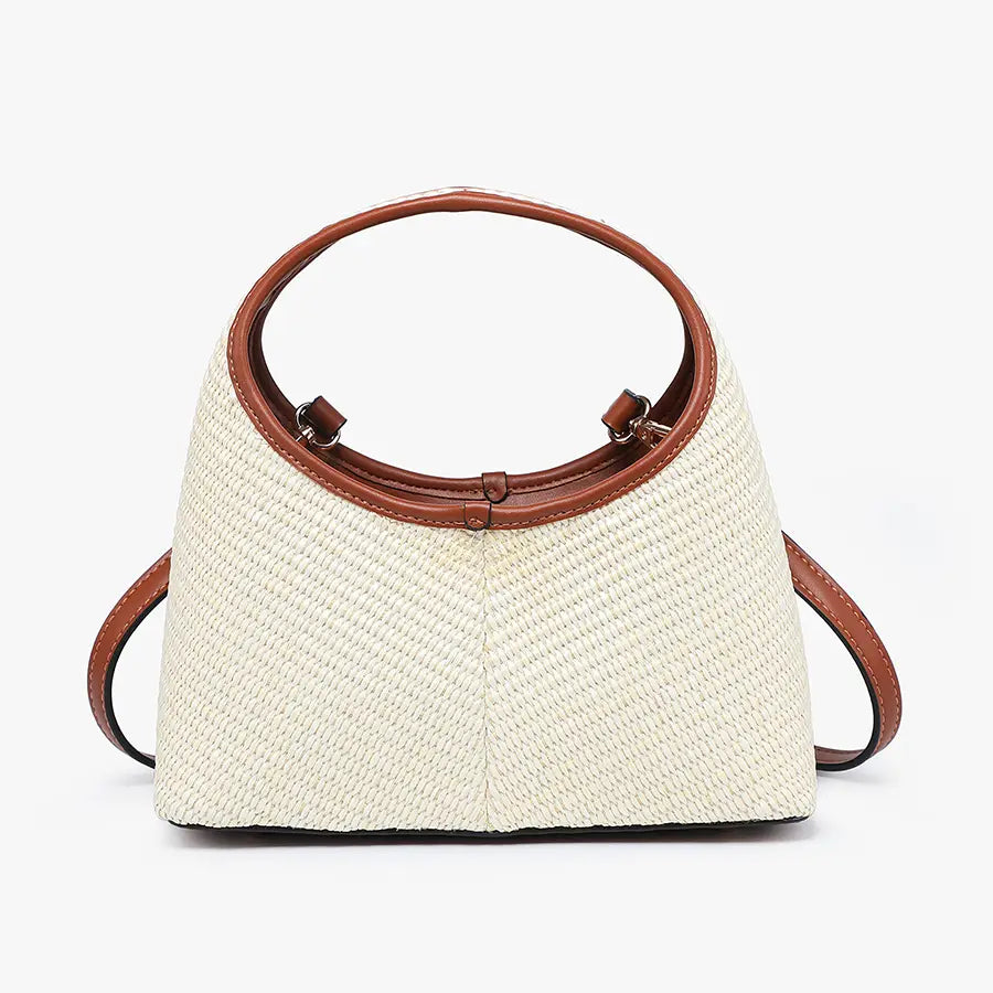 Catalina Rounded Straw Satchel