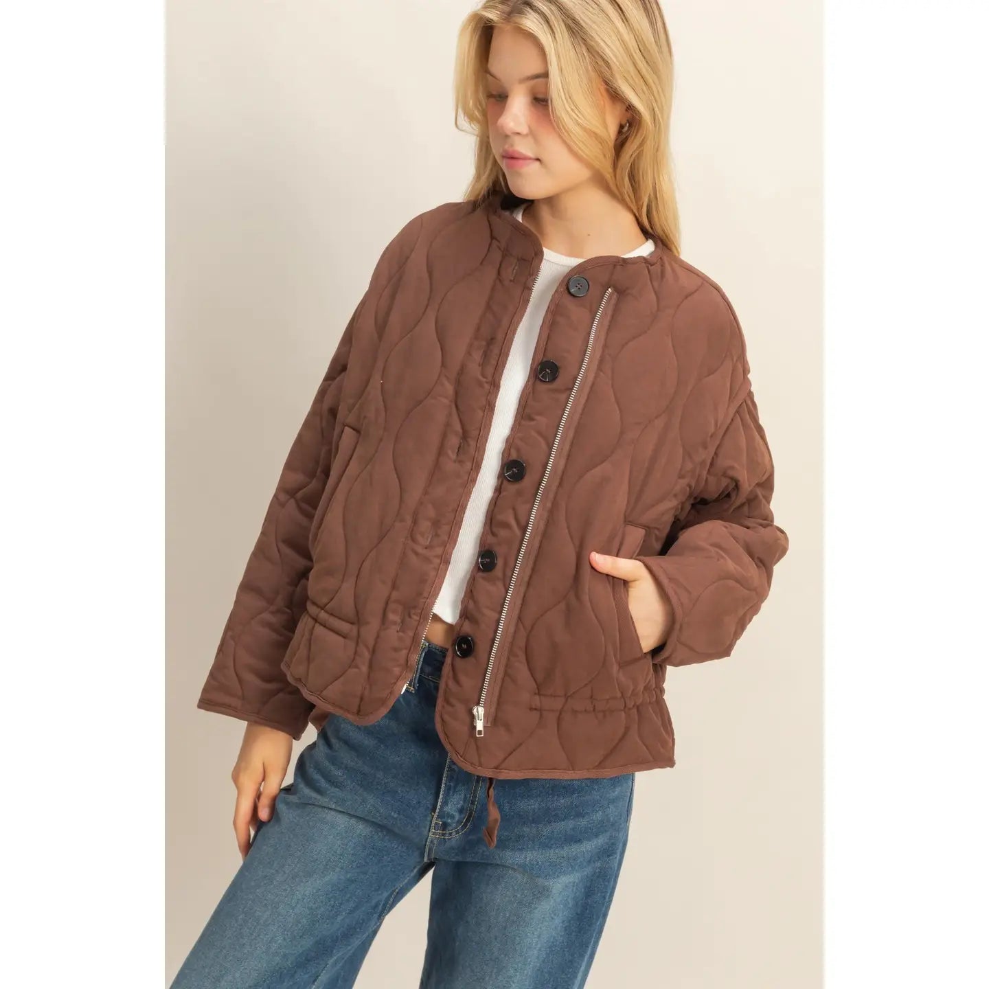 HYFVE Quilted Peplum Outerwear Jacket (Various Colors)