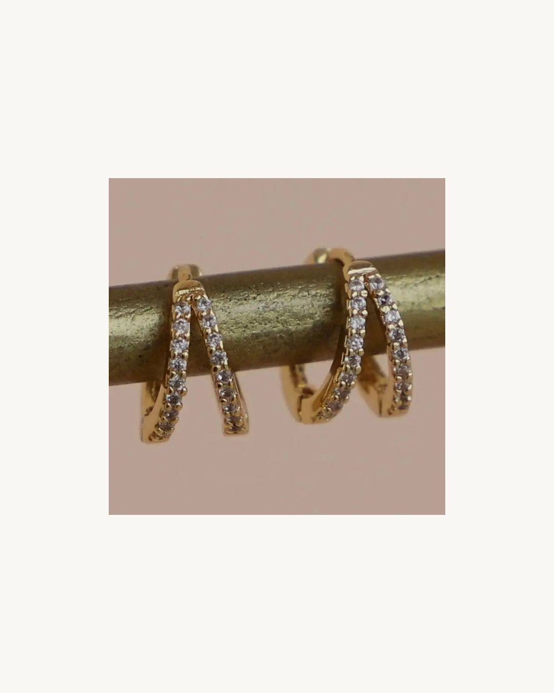 Katie Waltman Double CZ Huggie Hoops