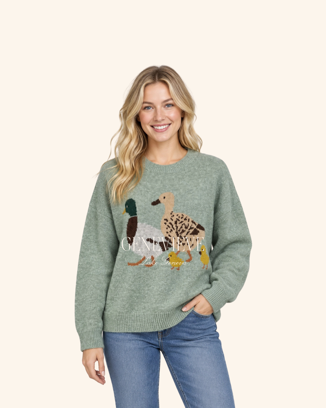 Dreamers By Debut Sage Mallard Sweater