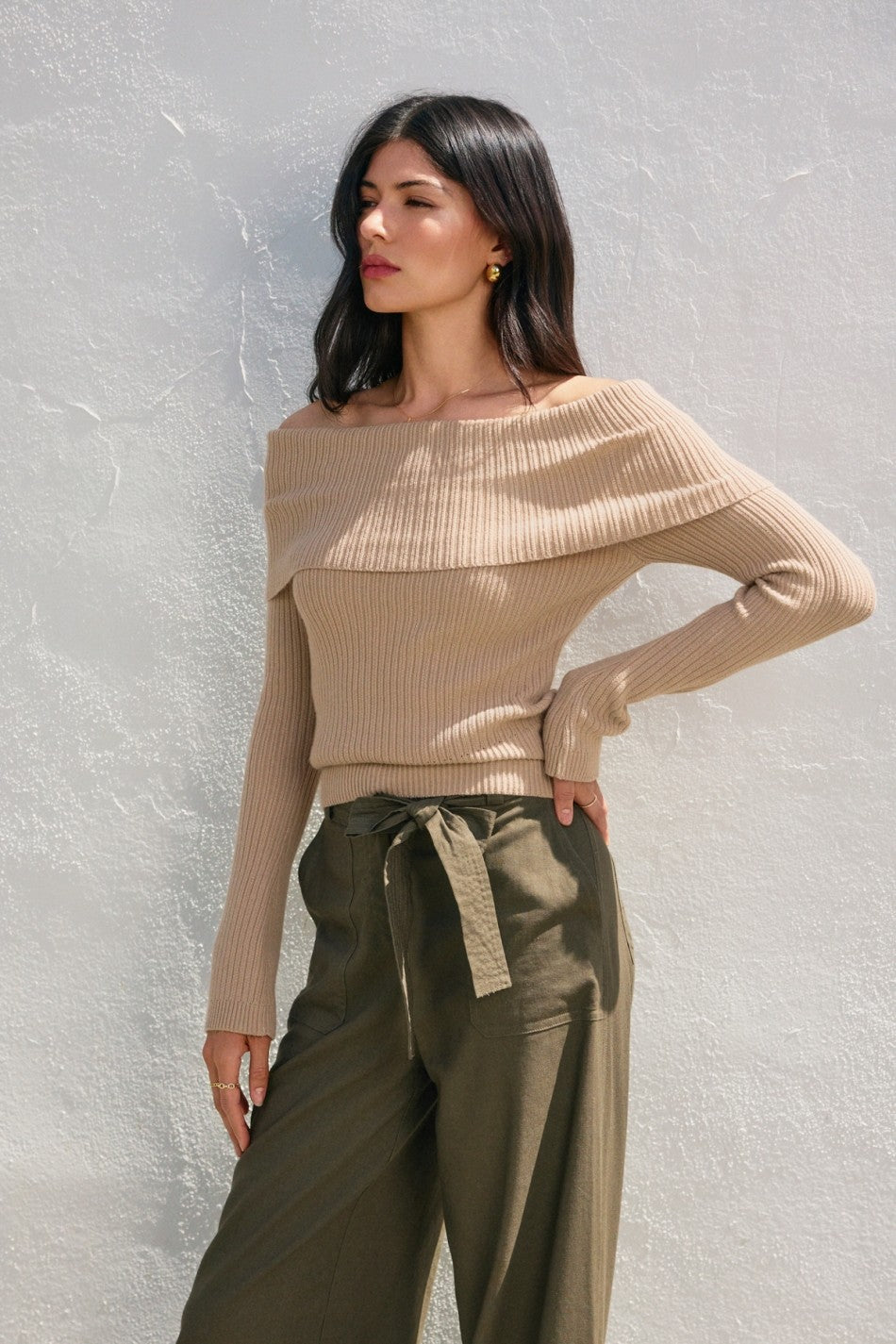 Dress Forum Fold Over Off The Shoulder Sweater