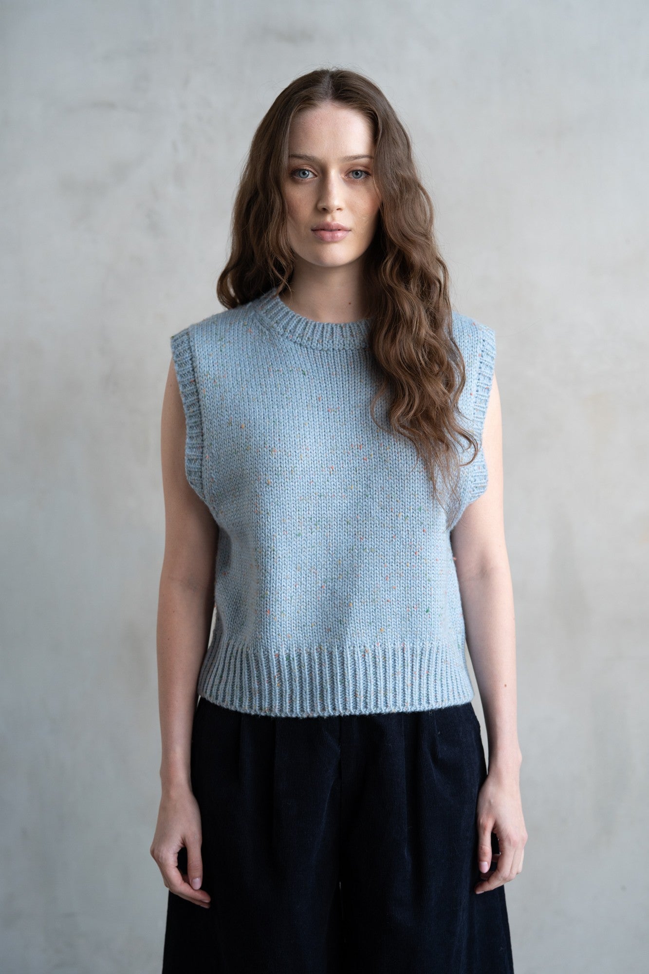 Elle Grey Crew Neck Sweater Vest