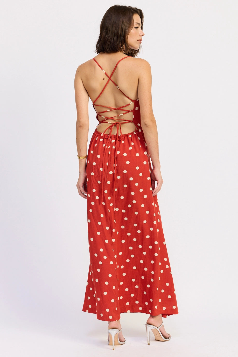 Emory Park Squared Neck Open Back Maxi Dress
