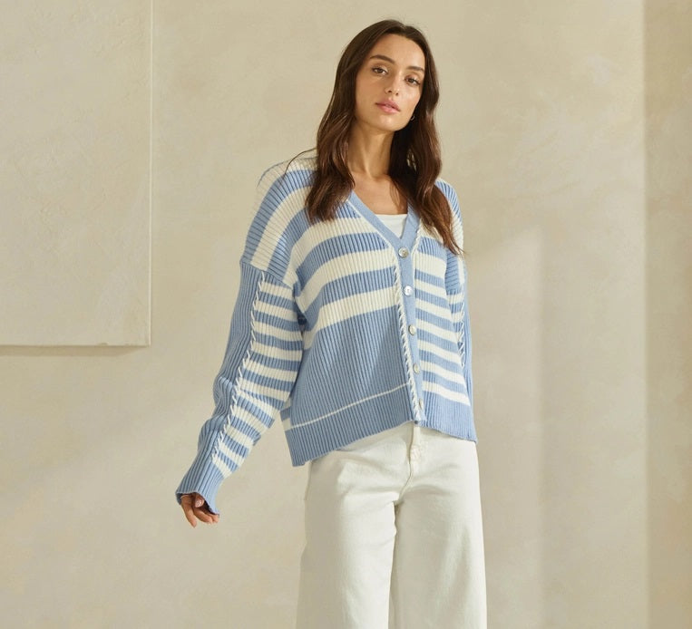 Able Color Block Stripe Cardigan