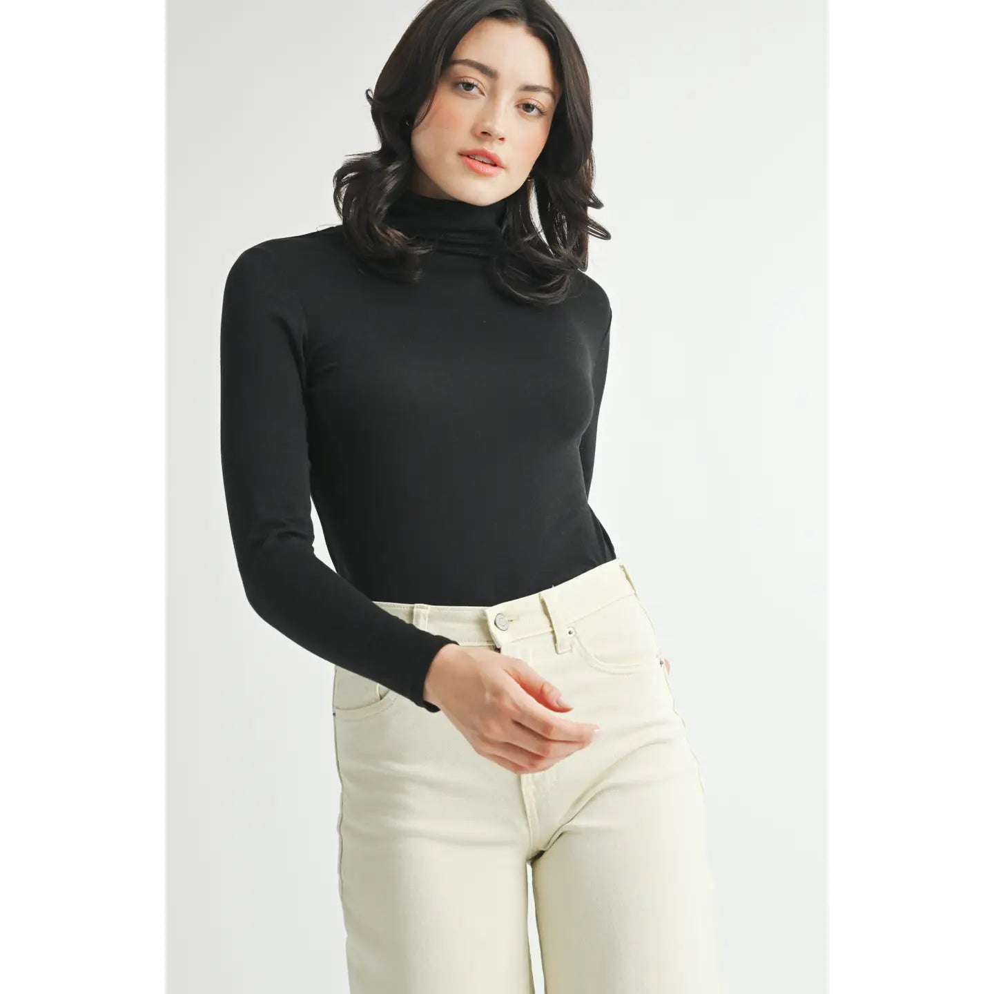Fun2Fun Basic Turtleneck Knit Top
