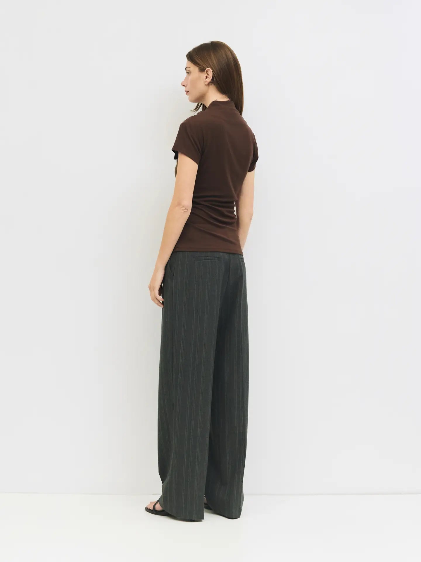 All Row Cap Sleeve Mock Cowl Neck Top