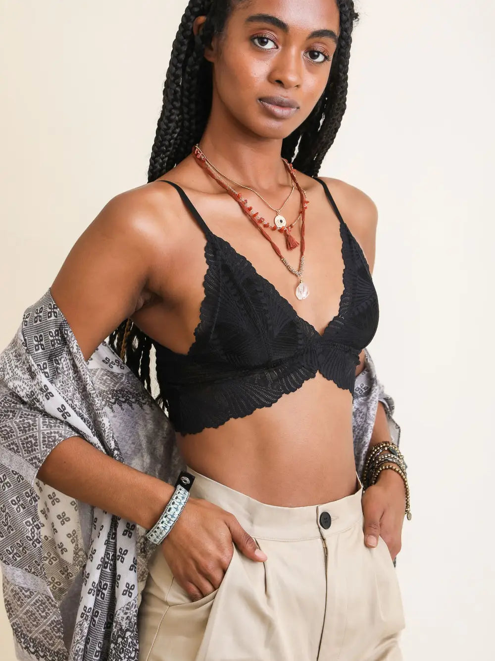 Leto Fly Like A Butterfly Lace Bralette (Various Colors)