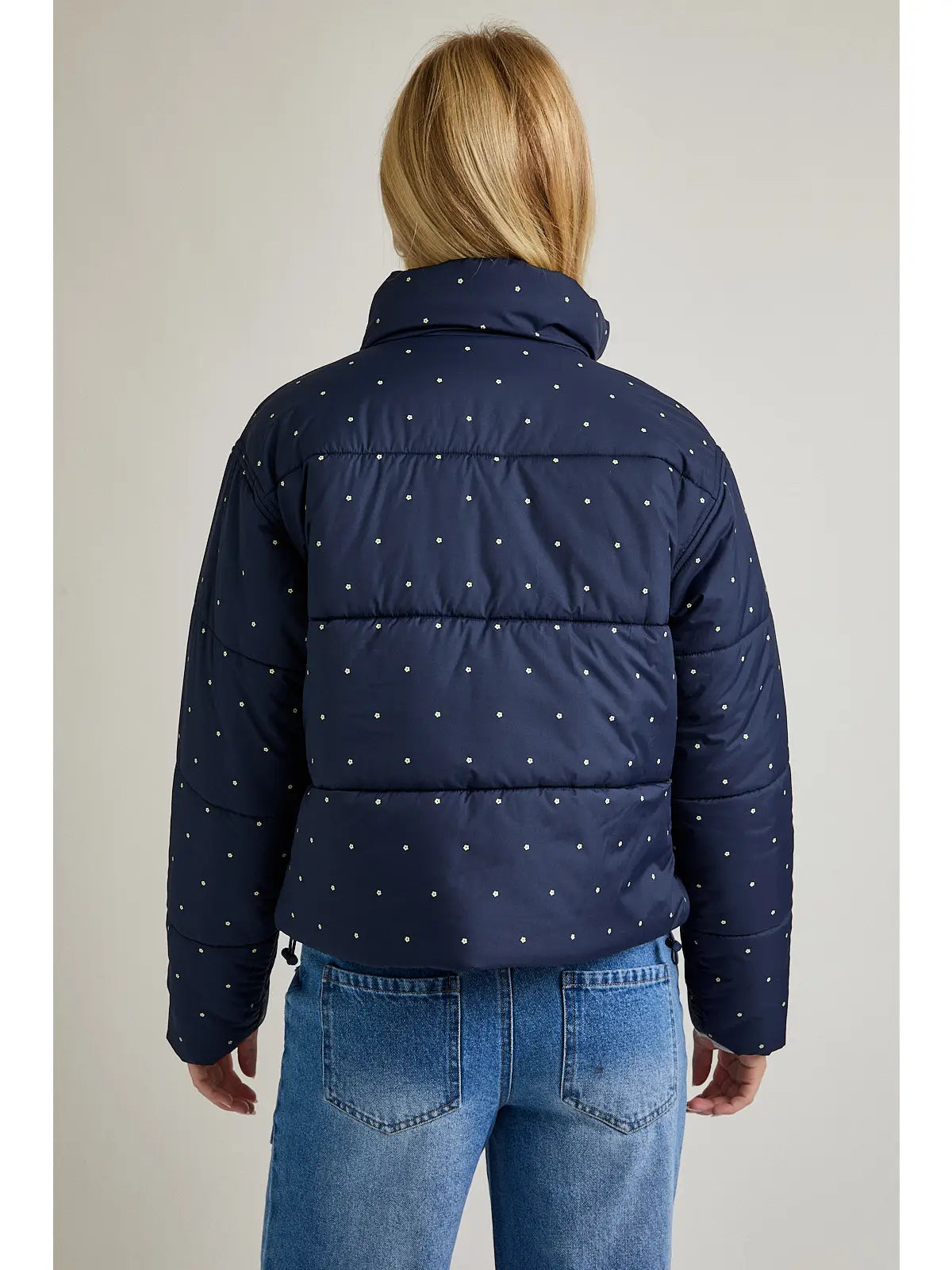 Le Lis Floral Dot Printed Puffer Jacket