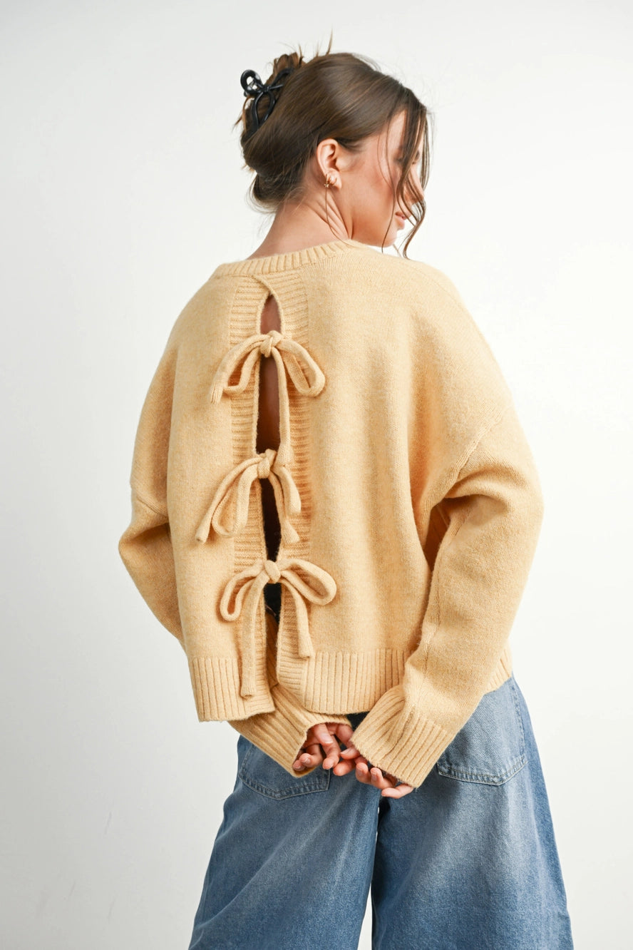 Buttermelon Tie-Back Sweater