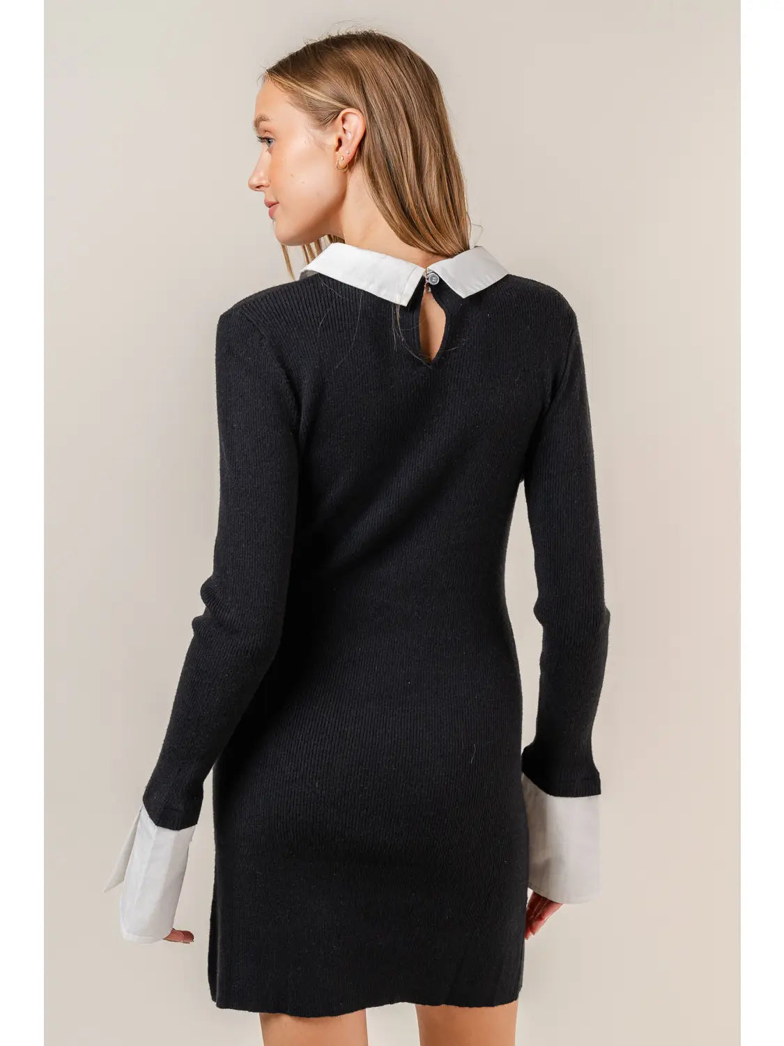 FORE Layered Collar Knit Mini Dress