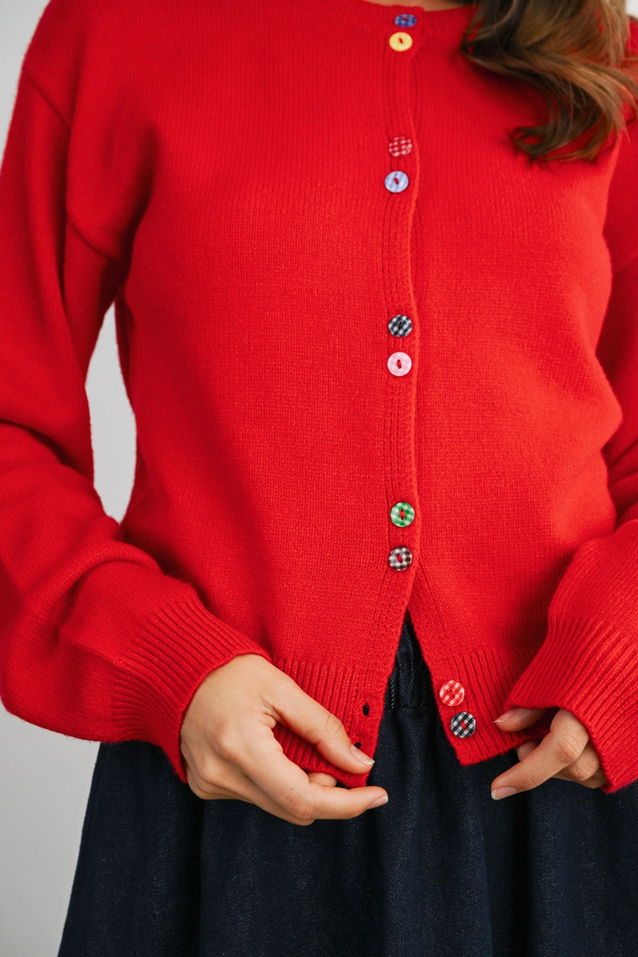 Buttermelon Long Sleeve Buttoned Cropped Cardigan