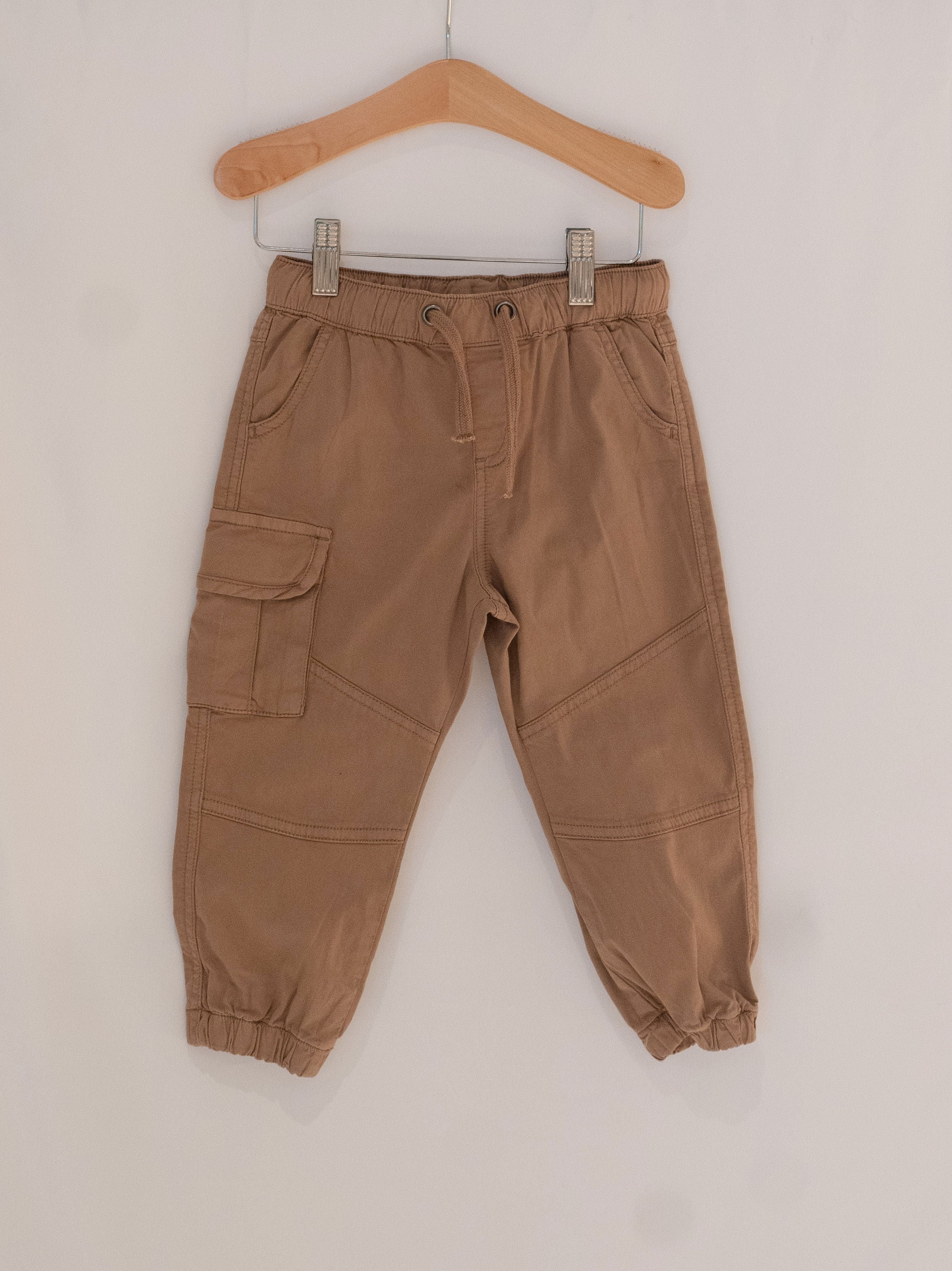 Biege Twill Spring Cargo Jogger