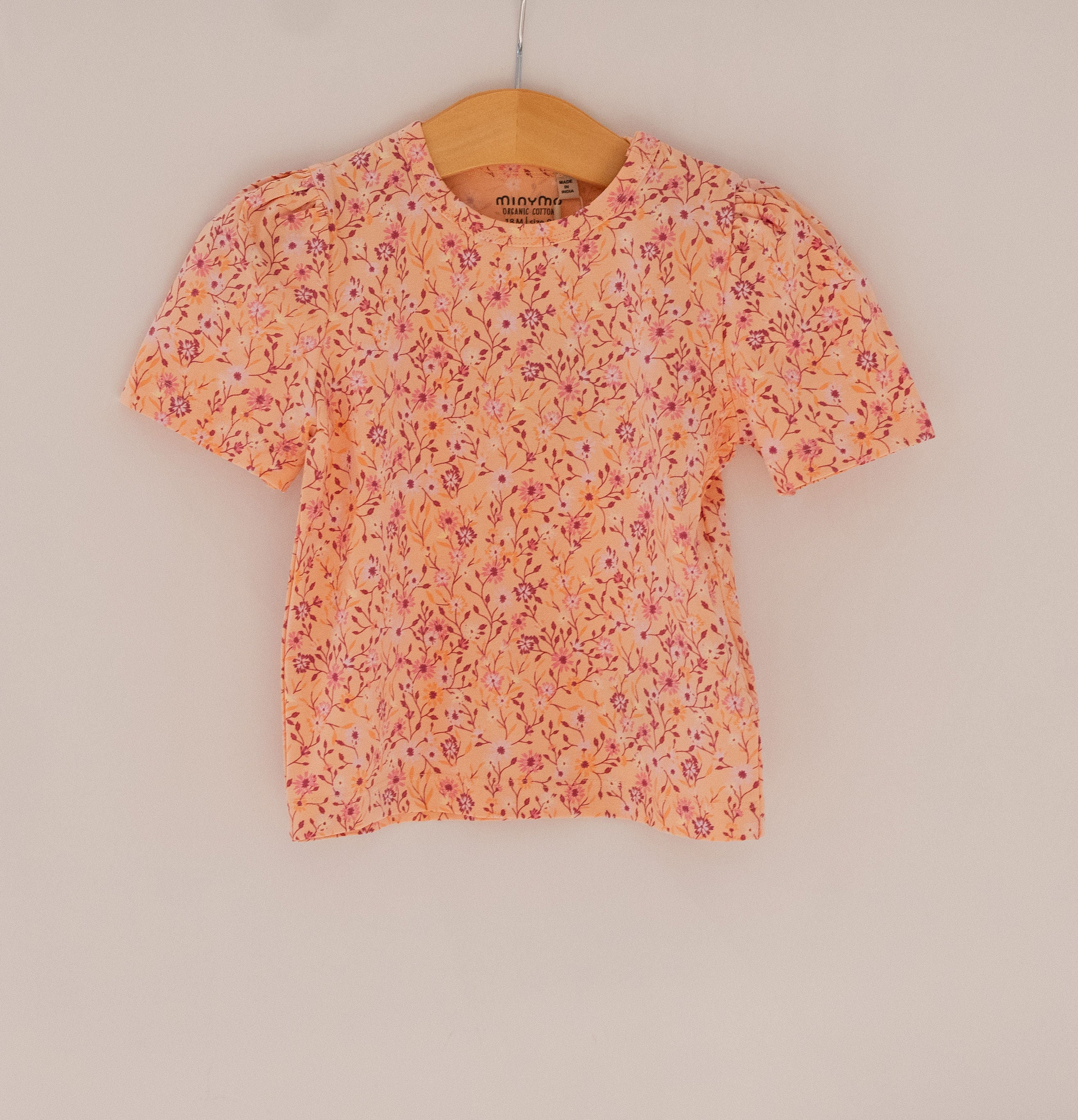 Coral Tiny Floral Print Tee