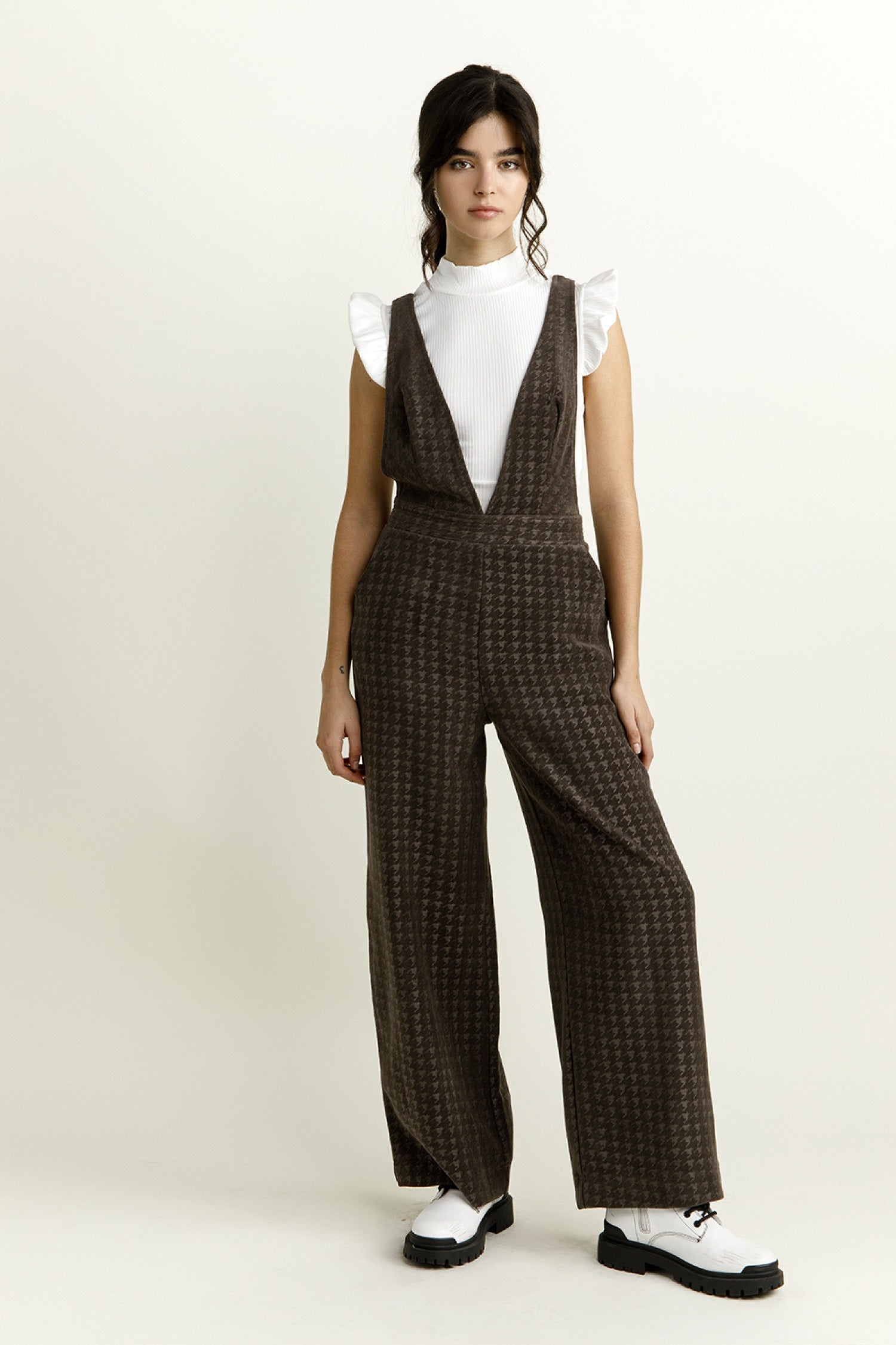 Storia Houndstooth Wide-Leg Trouser Jumpsuit