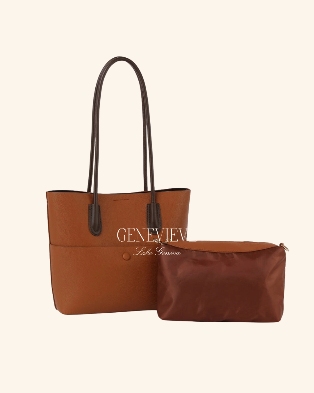 Handbag Factory 2 in 1 Button Detail Tote