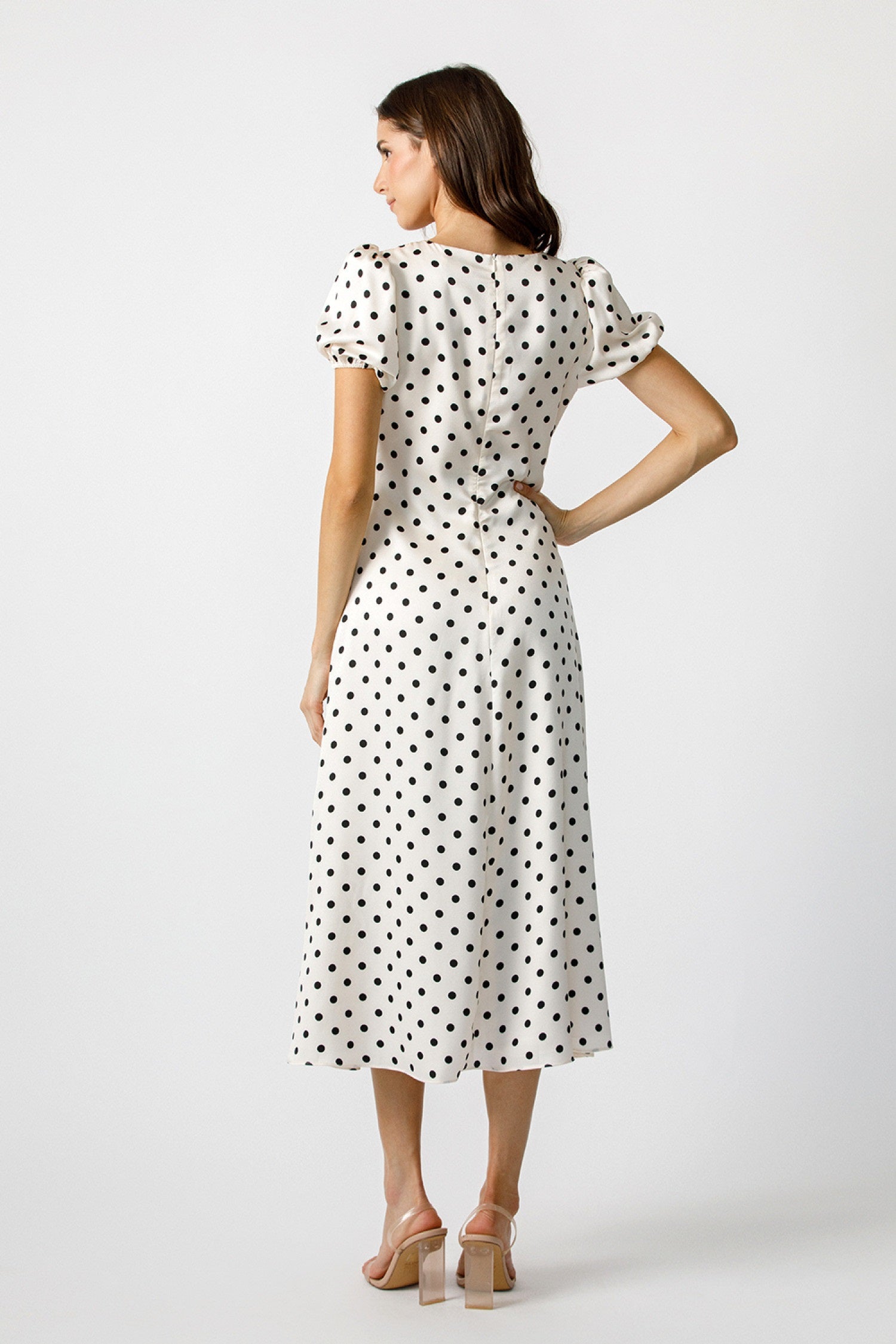 Storia Polka Dot Classic Midi Dress