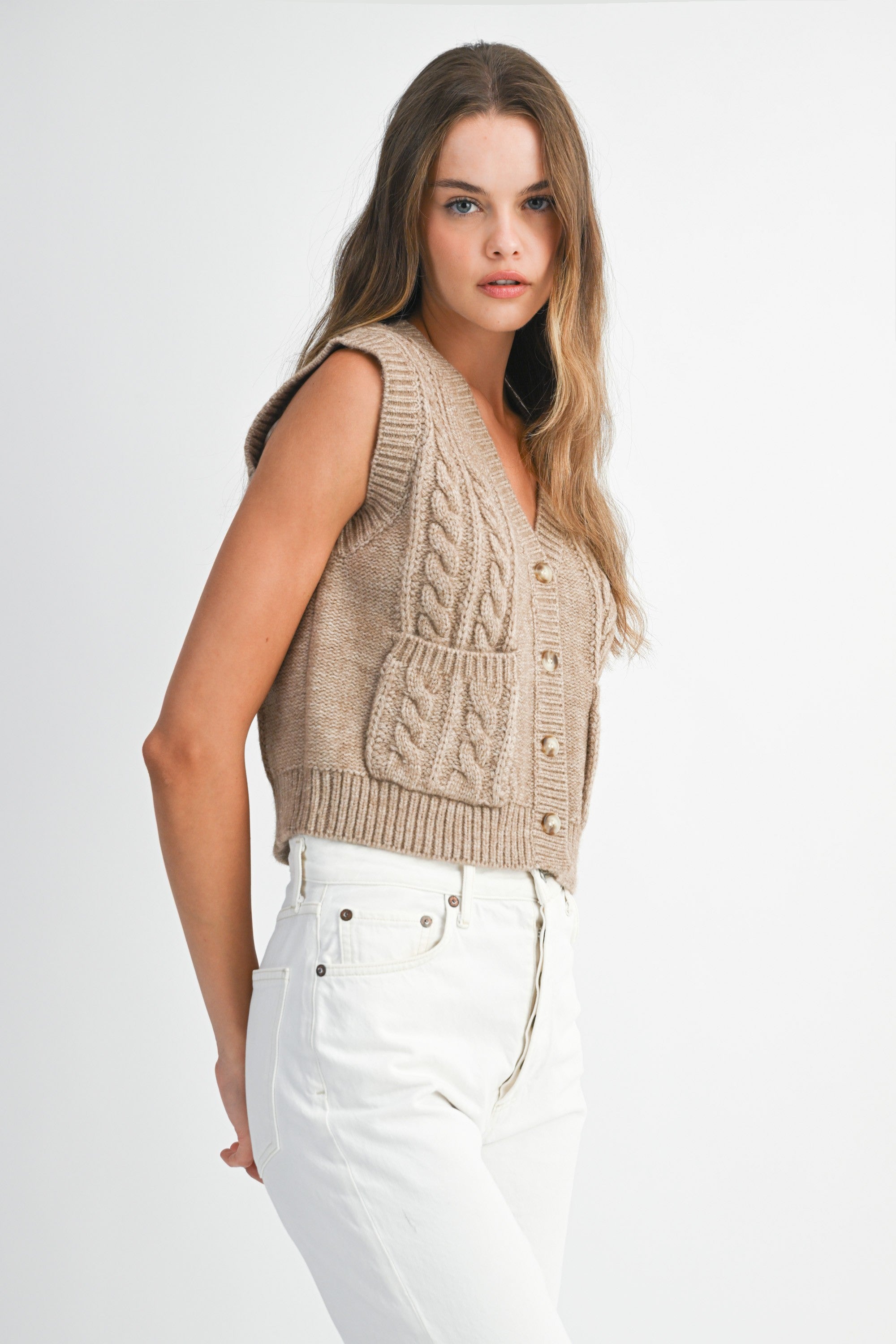 Mable Mocha Button Up Vest