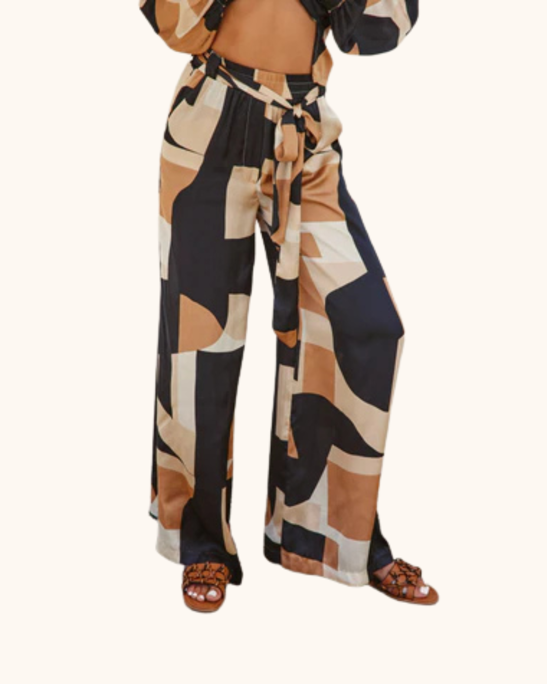 Dress Forum Midnight Taupe Satin Pant