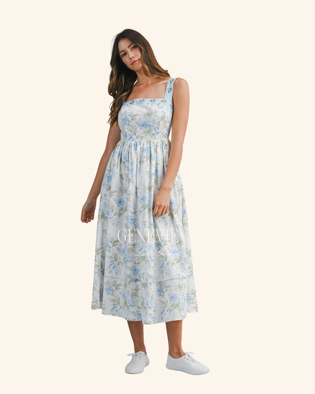 Mable Floral Embroidered Midi Dress